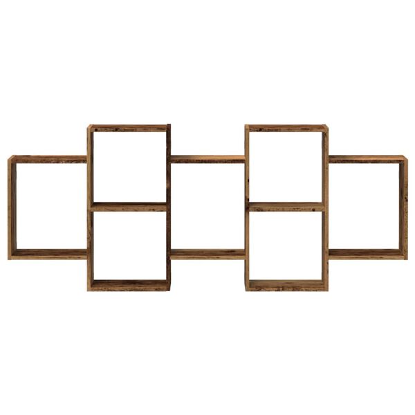 vidaXL Vegghylle gammelt tre 159x18x65 cm konstruert tre