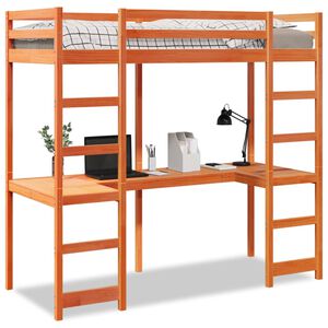 vidaXL Ramme for k&oslash;yeseng voksbrun brun 75x190 cm heltre furu