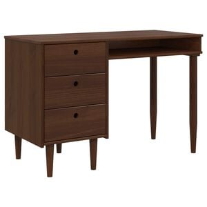 vidaXL Skrivebord BILBAO M&oslash;rk karamell 114 x 53 x 75 cm