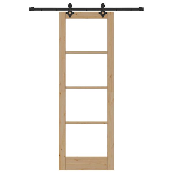 vidaXL Skyvedør Naturlig 73,5 x 211 cm Massivt furutre og glass