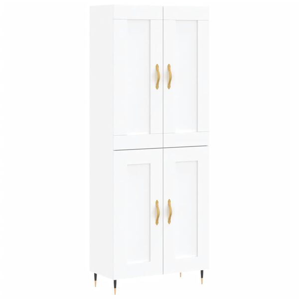 vidaXL Highboard hvit 69,5x34x180 cm konstruert tre