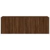 vidaXL Vegghengte TV-benker med LED 2 stk brun eik 60x35x41 cm