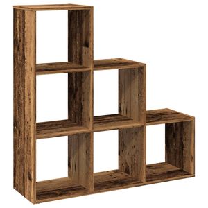 vidaXL Romdeler bokhylle&nbsp;3 lag&nbsp;gammelt eik 99x29x99 cm konstruert tre