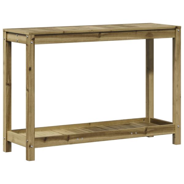 vidaXL Pottebord med hylle 108x35x75 cm heltre furu