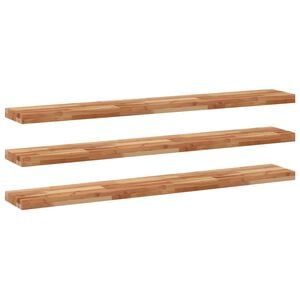 vidaXL Flytende hyller 3 stk 140x20x4 cm oljebehandlet heltre akasie