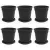 vidaXL Plantepotter 6 stk. Svart Plast
