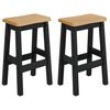 VidaXL H&oslash;y Barstol EKAI 2 pcs Svart 40 x 29 x 63 cm Heltre furu