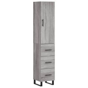 vidaXL Highboard gr&aring; sonoma 34,5x34x180 cm konstruert tre