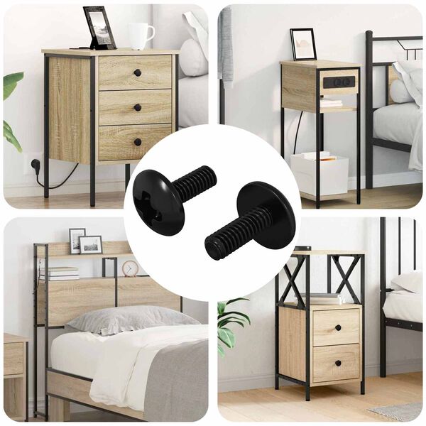 vidaXL Slipeskruer 2 pcs Svart M4 x 10 mm St&aring;l