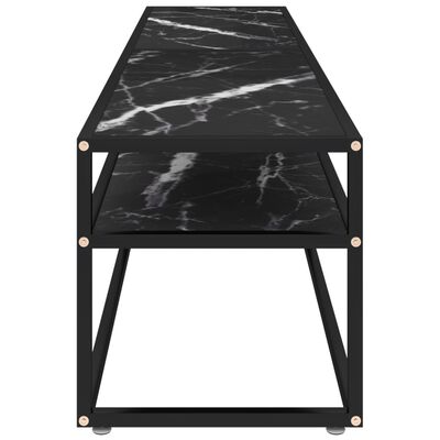 vidaXL TV-benk svart marmor 180x40x40,5 cm herdet glass