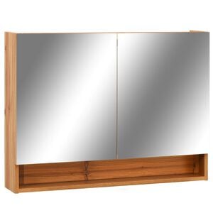 vidaXL Speilskap med LED til baderom eik 80x15x60 cm MDF