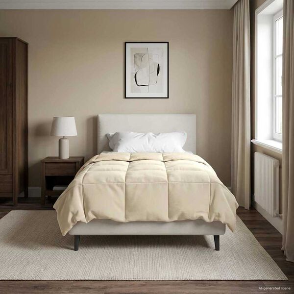 vidaXL Full &aring;r dyne Quilted Krem 140 x 220 cm Mikrofiber