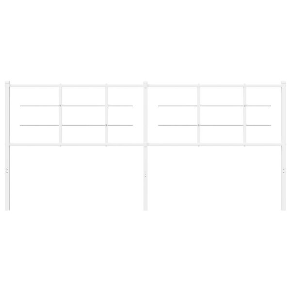vidaXL Sengegavl i metall hvit 200 cm