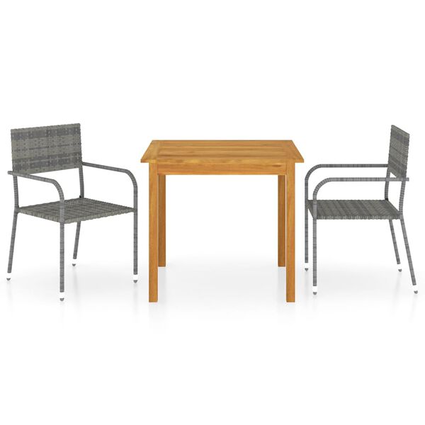 vidaXL Utend&oslash;rs spisestue 3 deler gr&aring;