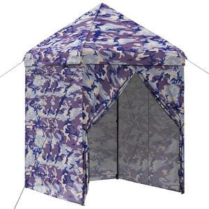 vidaXL Pop-up Gazebo med 4 Sidevegger 2 x 2 m Bl&aring; Kamuflasje