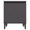 vidaXL Nattbord med metallben grå 40x30x50 cm