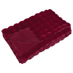 vidaXL Faux kaninullteppe Bordeaux R&oslash;d 130 x 150 cm Polyester