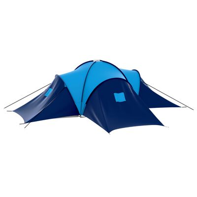 vidaXL Campingtelt stoff 9 personer mørkeblå og blå