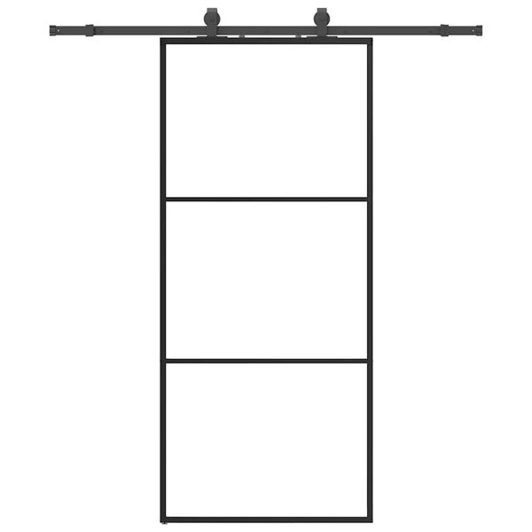 vidaXL Skyved&oslash;r med monteringssett svart 90x205 cm ESG-glass