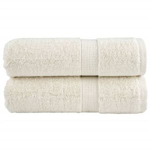 vidaXL Premium vaskeh&aring;ndkl&aelig;r SOLUND 2 stk kremfargede 30x30 cm 600 gsm