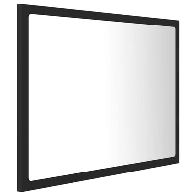 vidaXL LED-badespeil grå 60x8,5x37 cm akryl