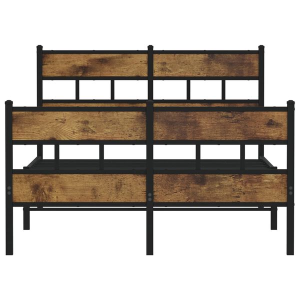 vidaXL Sengeramme i metall uten madrass røkt eik 120x200 cm