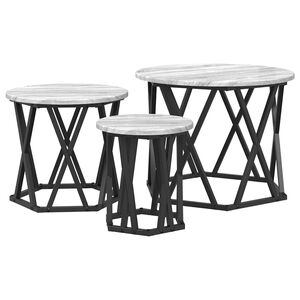 vidaXL Nesting Sidebord 3 stk. Gr&aring; Sonoma 53 x 53 x 40 cm