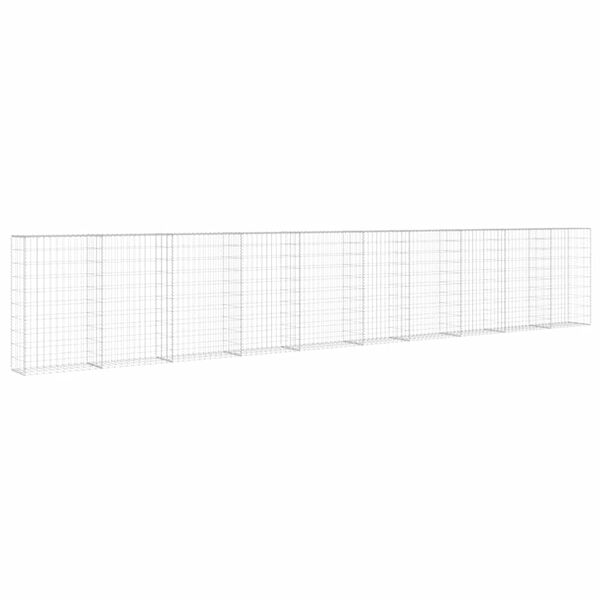 vidaXL Gabion med topp- og bunndekke galvanisert st&aring;l 600x30x100 cm