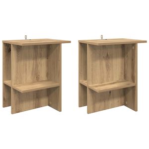 vidaXL Kaffebord 2 pcs Artisan eik 40 x 30 x 49 cm Konstruert tre