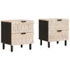 vidaXL Nattbordskap 2 stk. Hvit 40 x 33 x 46 cm Massiv mango tre
