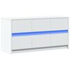vidaXL TV-benk med LED hvit 100x34x50 cm konstruert tre