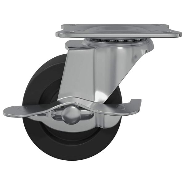 vidaXL Hjul 2 pcs Svart og s&oslash;lv 63 x 48 x 46 mm Jern og nylon