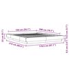 vidaXL Sengeramme med LED-lys betonggr&aring; 150x200 cm konstruert tre