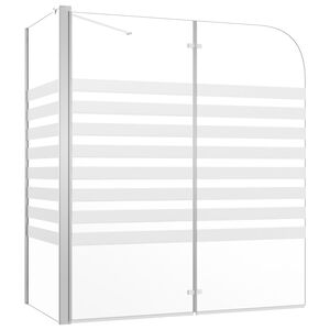 vidaXL Badekarvegg 120x68x130 cm herdet glass stripet