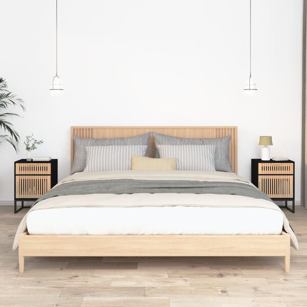 vidaXL Nattbord 2 stk svart 40x30x55,5 cm konstruert tre og jern