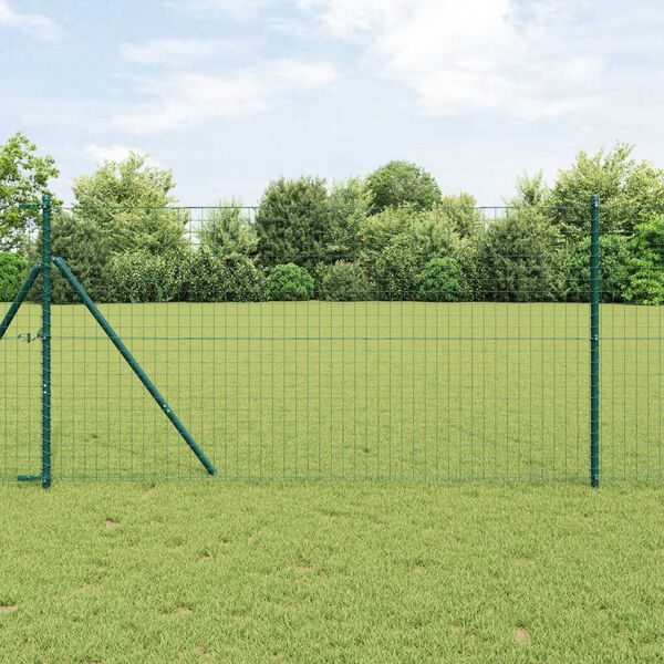 vidaXL Euro gjerde grønn 1.2 x 10 m PVC-belagt jern