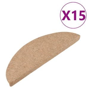 vidaXL Selvklebende trappematter 15 stk 56x17x3 cm beige