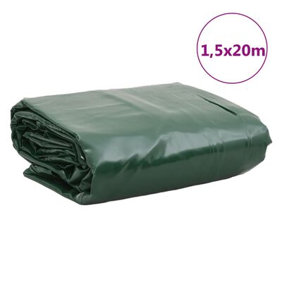 vidaXL Presenning grønn 1,5x20 m 650 g/m²