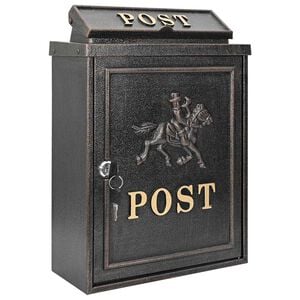 vidaXL Veggmontert postkasse Bronse 29 x 13 x 41 cm St&oslash;pt aluminium