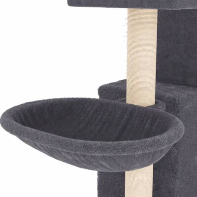 vidaXL Kattetre med klorestolper i sisal mørkegrå 83 cm