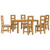 vidaXL Spisestuesett 7 stk. Beige Massivt Eiketre