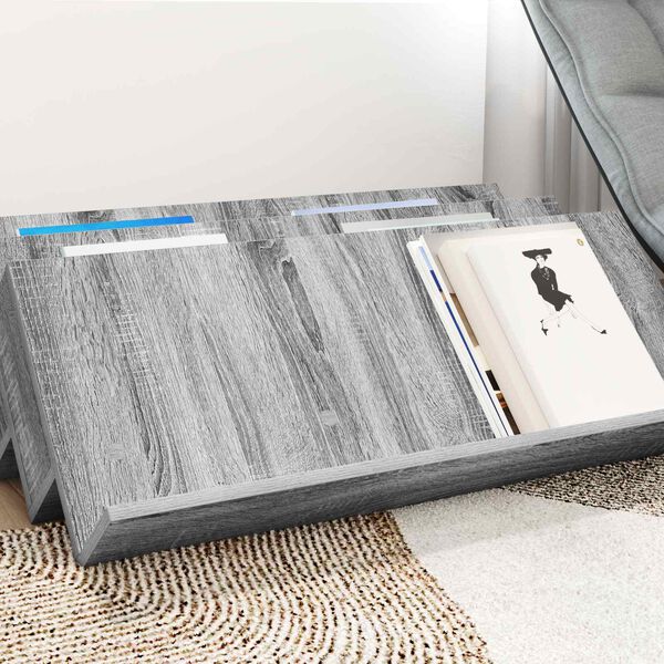 vidaXL Magasinreol Gr&aring; Sonoma 90 x 53 x 28,5 cm Konstruert tre