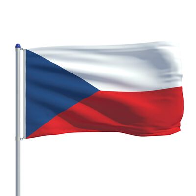 vidaXL Tsjekkisk flagg og stang aluminium 6 m