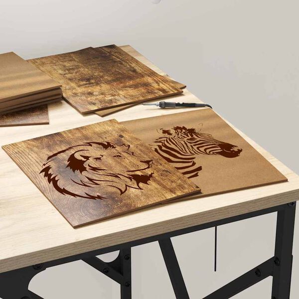 vidaXL Dekorpaneler 150 pcs Røkt eik 15 x 21 x 0.3 cm Konstruert tre