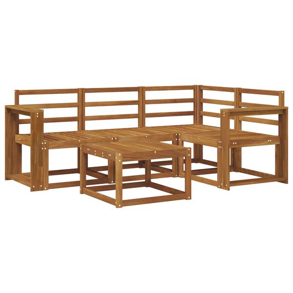 vidaXL Utend&oslash;rs sofa-sett 5 pcs Naturlig Solid akasietre