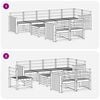 vidaXL Sofasett 9 pcs Naturlig Solid akasietre