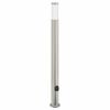 vidaXL Pullertlampe med sensor og stikkontakt 110 cm rustfritt st&aring;l IP44