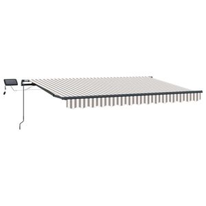 vidaXL Uttrekkbar markise Lys Gr&aring; og Hvit 400 &times; 350 cm