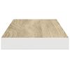 vidaXL Flytende vegghyller 2 stk eik og hvit 60x23,5x3,8 cm MDF