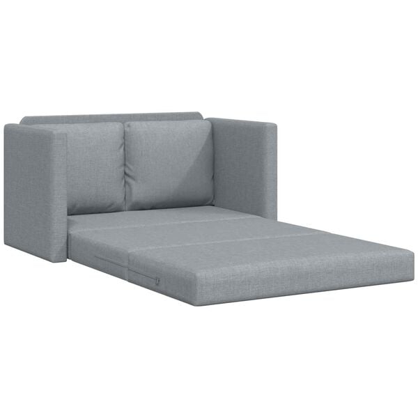 vidaXL Sammenleggbar Sofa seng Lysegr&aring; 112 x 60 x 55 cm stoff